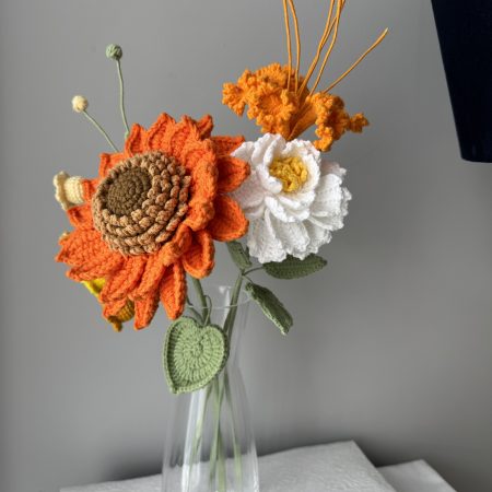 Flower bouquet crochet sunflower flower bouquet home decor gift graduation gift