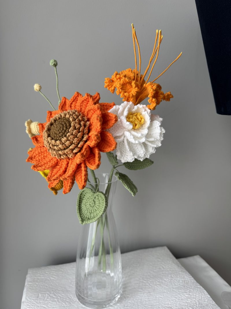 Flower bouquet crochet sunflower flower bouquet home decor gift graduation gift