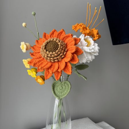 Flower bouquet crochet sunflower flower bouquet home decor gift graduation gift