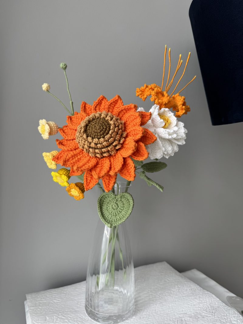 Flower bouquet crochet sunflower flower bouquet home decor gift graduation gift