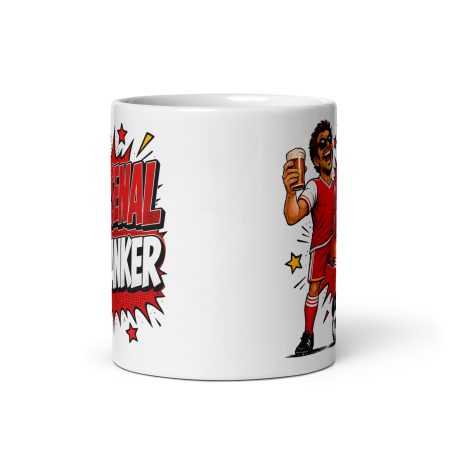 Arsenal Wanker Funny Football Mug, White Ceramic 11oz Coffee Mug, Football Fan Gift