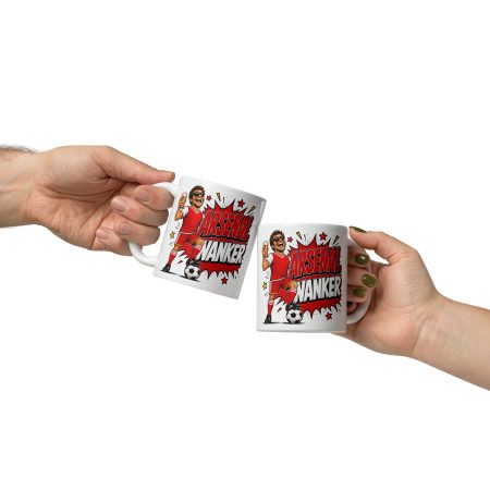 Arsenal Wanker Funny Football Mug, White Ceramic 11oz Coffee Mug, Football Fan Gift