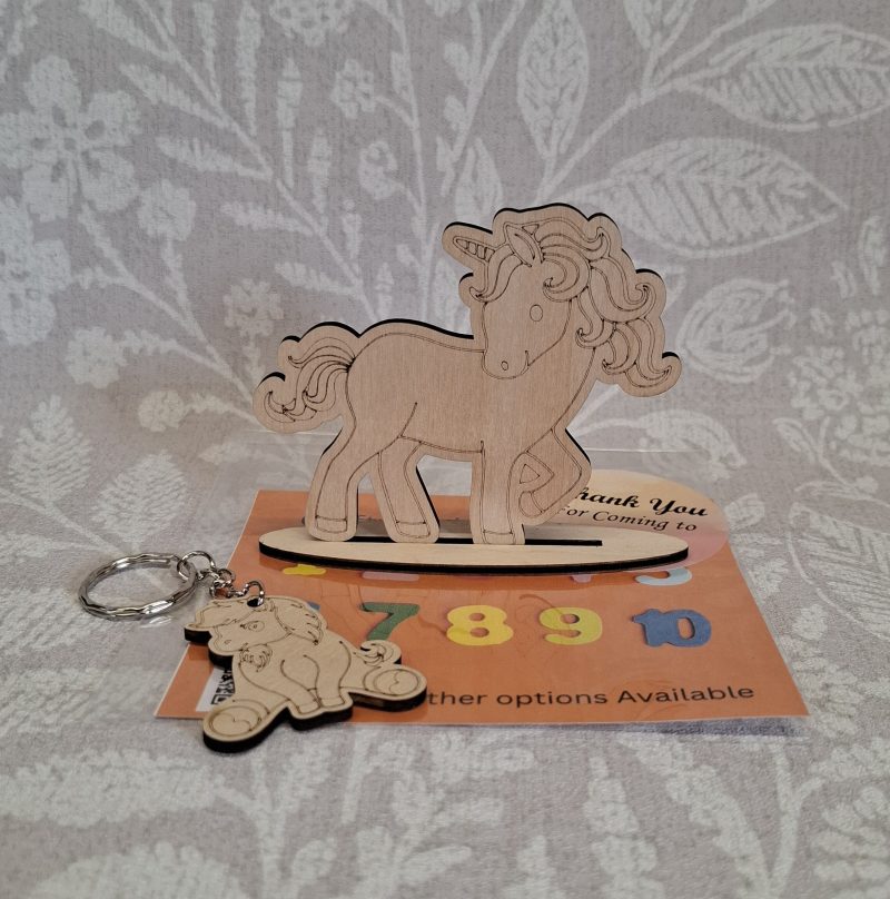 Paint your Own Unicorns, Personalised Individual Party Packs, Paintable Wood Figures