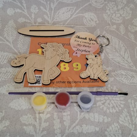 Paint your Own Unicorns, Personalised Individual Party Packs, Paintable Wood Figures