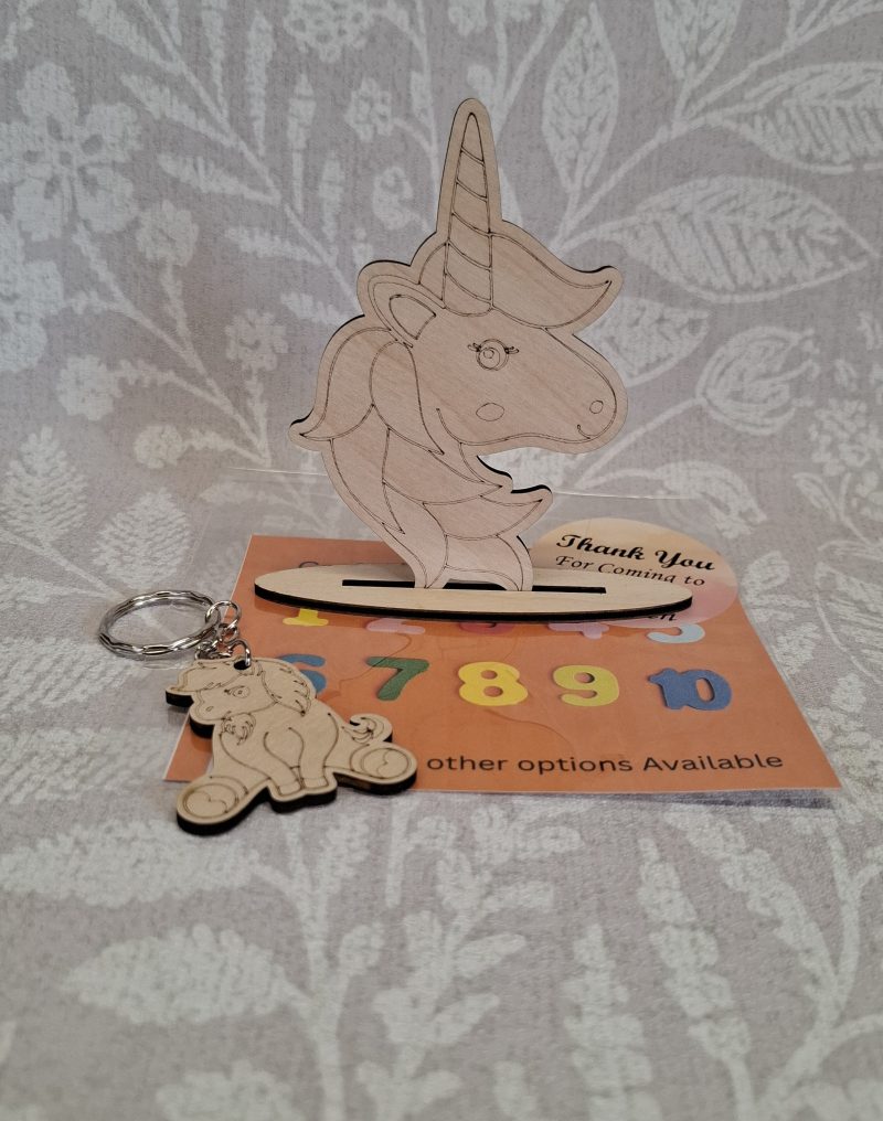 Paint your Own Unicorns, Personalised Individual Party Packs, Paintable Wood Figures