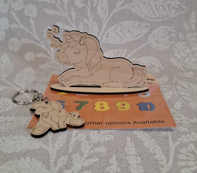 Paint your Own Unicorns, Personalised Individual Party Packs, Paintable Wood Figures