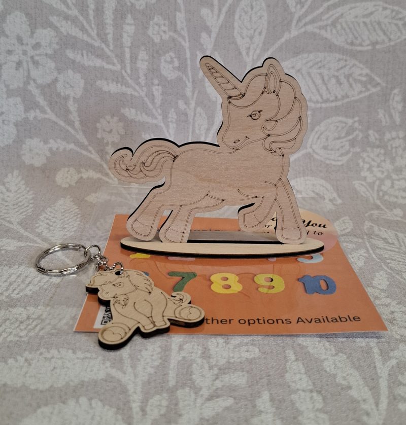 Paint your Own Unicorns, Personalised Individual Party Packs, Paintable Wood Figures