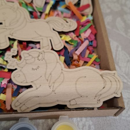 Paint your Own Unicorns, Wooden Figures, Complete Set including Brushes and Paints