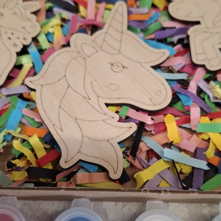 Paint your Own Unicorns, Wooden Figures, Complete Set including Brushes and Paints