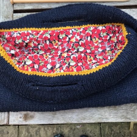 Hand Knitted Lined Project Bag