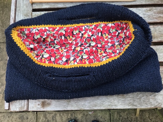Hand Knitted Lined Project Bag