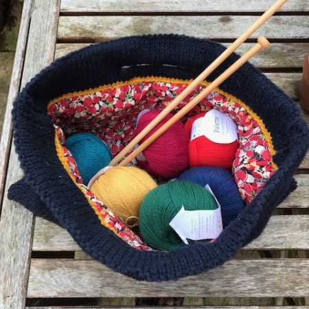 Hand Knitted Lined Project Bag
