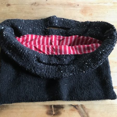 Hand Knitted Lined Project Bag