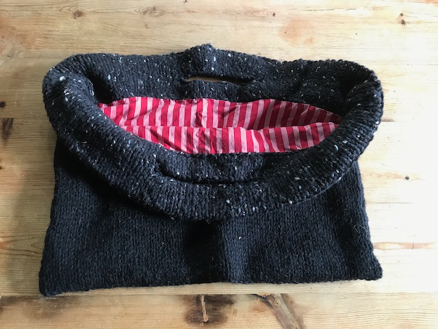 Hand Knitted Lined Project Bag