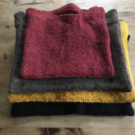 Hand Knitted Lined Project Bag