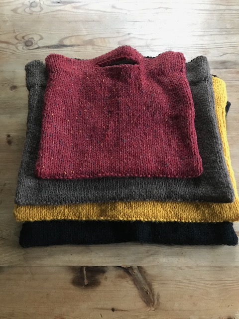 Hand Knitted Lined Project Bag