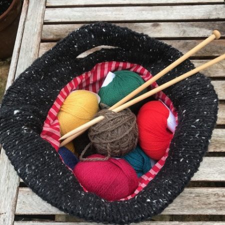 Hand Knitted Lined Project Bag