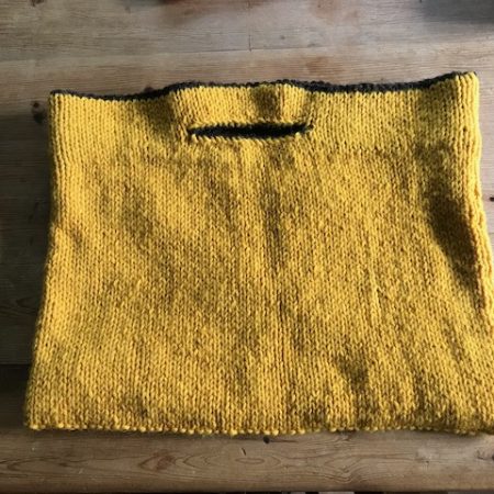 Hand Knitted Lined Project Bag
