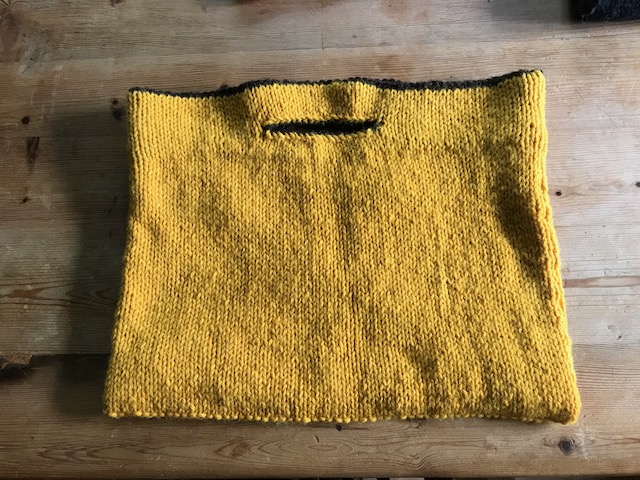 Hand Knitted Lined Project Bag