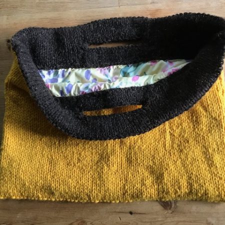 Hand Knitted Lined Project Bag