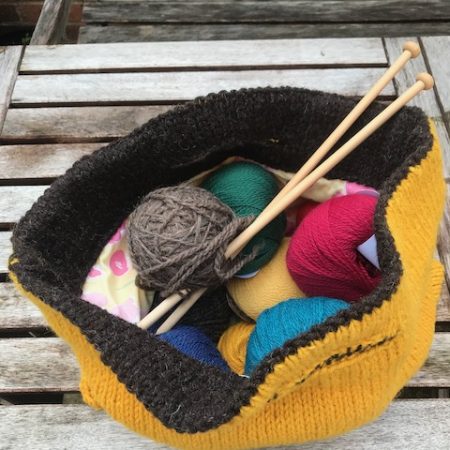 Hand Knitted Lined Project Bag