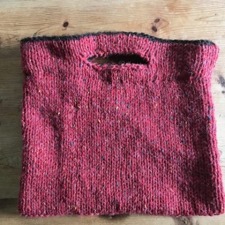 Hand Knitted Lined Project Bag