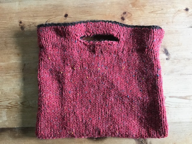 Hand Knitted Lined Project Bag
