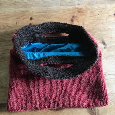 Hand Knitted Lined Project Bag
