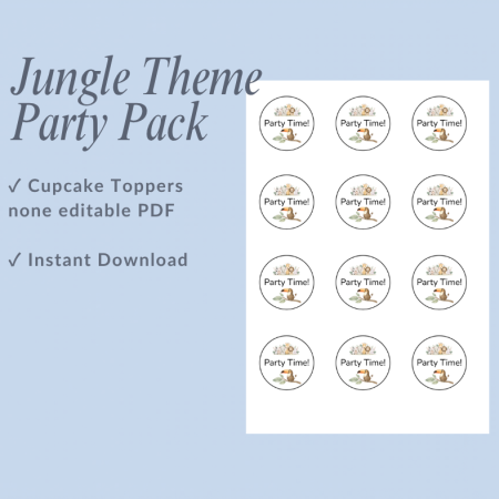Jungle Theme Birthday Party Pack – Editable Canva Digital Download
