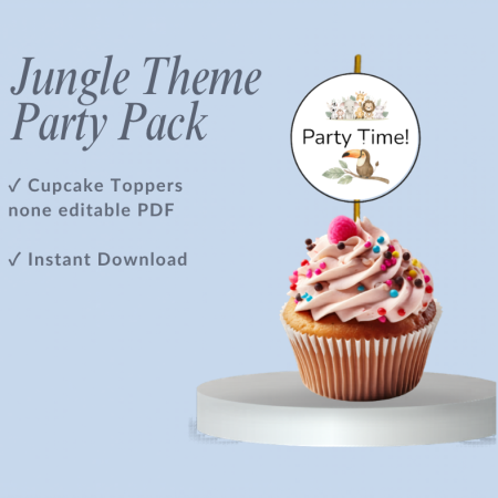 Jungle Theme Birthday Party Pack – Editable Canva Digital Download