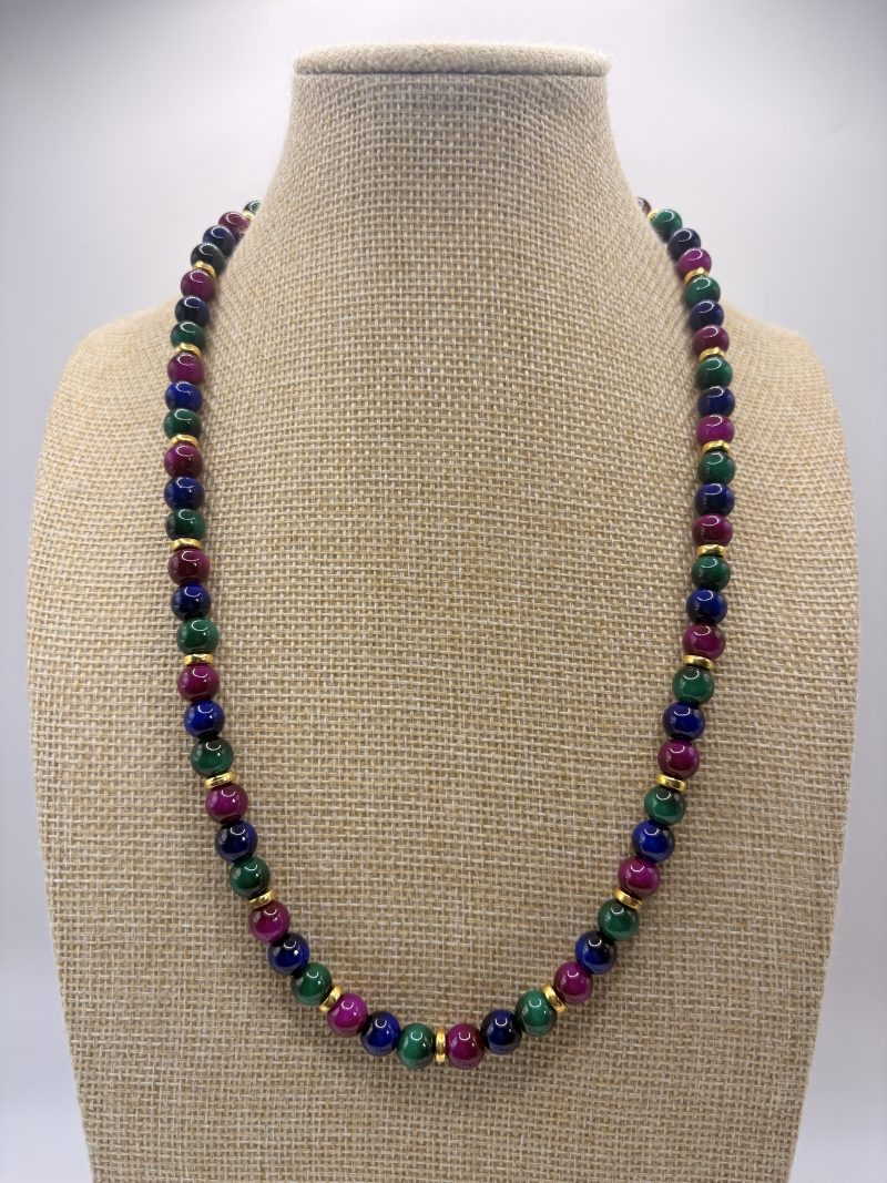 Ceramic colourful beaded jewellery set