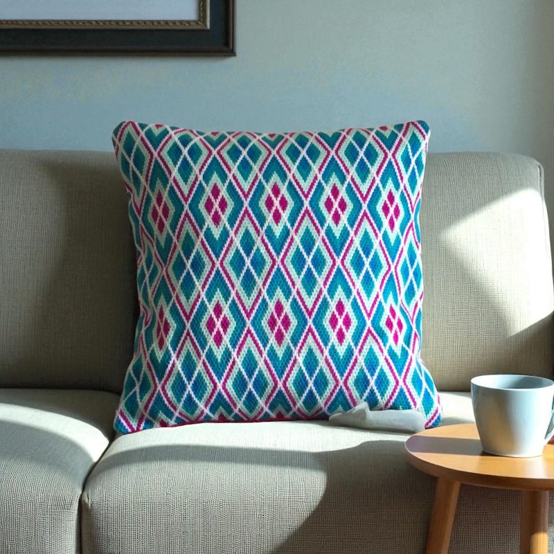 Contemporary Original One Off Needlepoint cushion