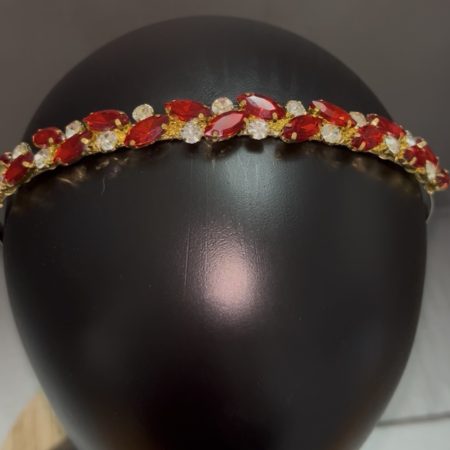 Beautiful red and gold beaded headband