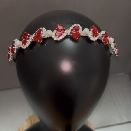 Red and silver bow headband
