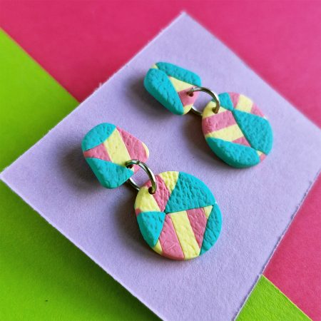 Trick Me Collection, Lime Skirt Style Earrings, polymer clay dangle earrings (Copy)