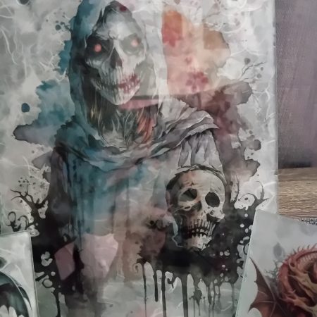 Goth/skull Glass Chopping Board and 2 Coasters