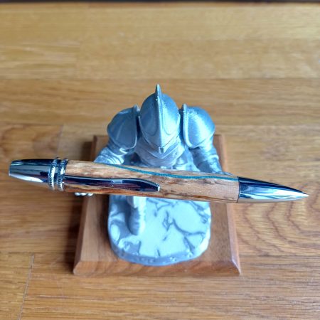 Hand Turned Spalted Premier twist mechanism pen with Veneer inlays