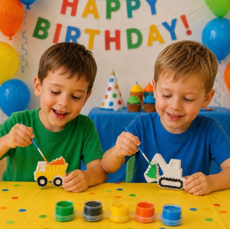 Paint Your Own Plaster Digger, Craft Activity,Construction Gift,Construction Party Bag Filler,Kids Party Activity 🚧