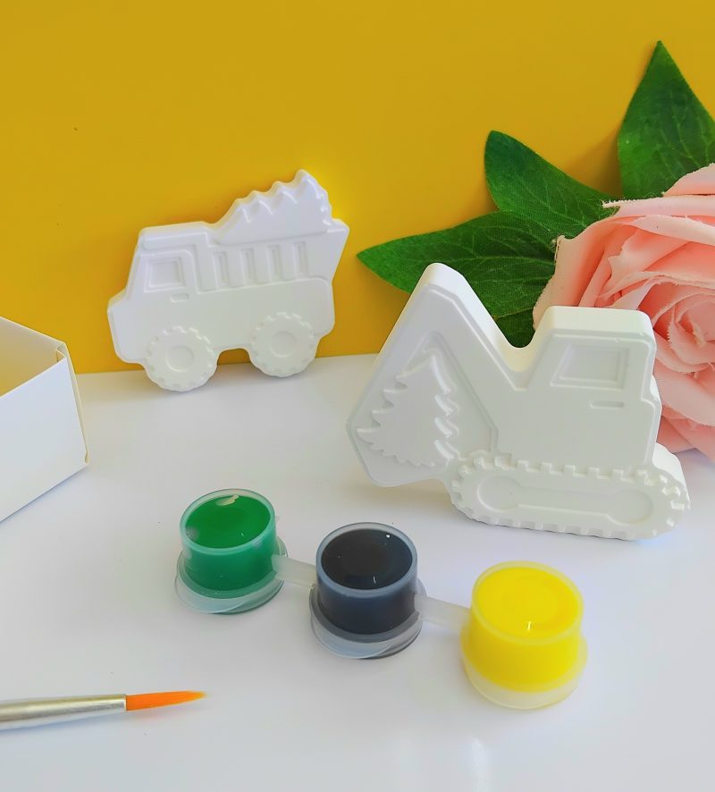 Paint Your Own Plaster Digger, Craft Activity,Construction Gift,Construction Party Bag Filler,Kids Party Activity 🚧