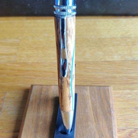 Hand Turned Spalted Premier twist mechanism pen with Veneer inlays