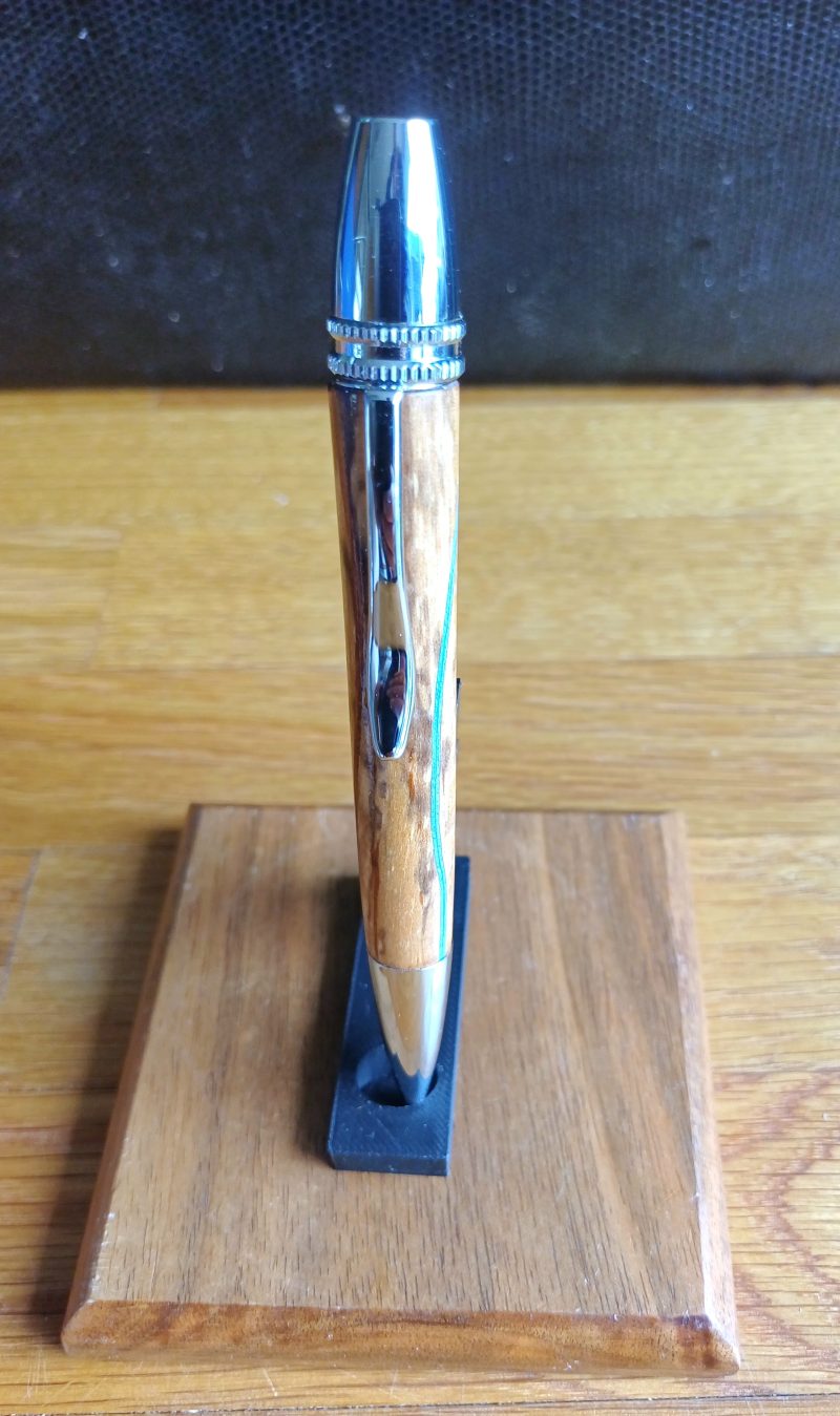 Hand Turned Spalted Premier twist mechanism pen with Veneer inlays