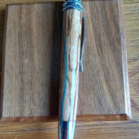 Hand Turned Spalted Premier twist mechanism pen with Veneer inlays