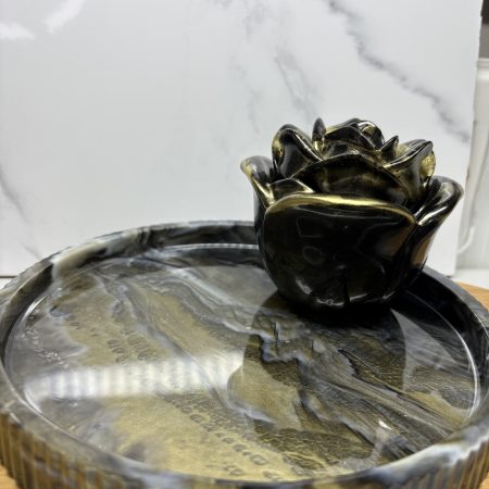 Table Tray and Rose Trinket Home Decor Set