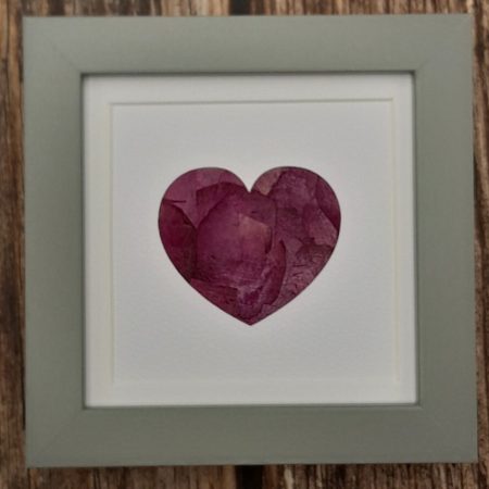 Handmade Heart picture - decoupaged dried Rose petals in a 10cm frame