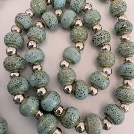 Green Aventurine mushroom charm beaded necklace