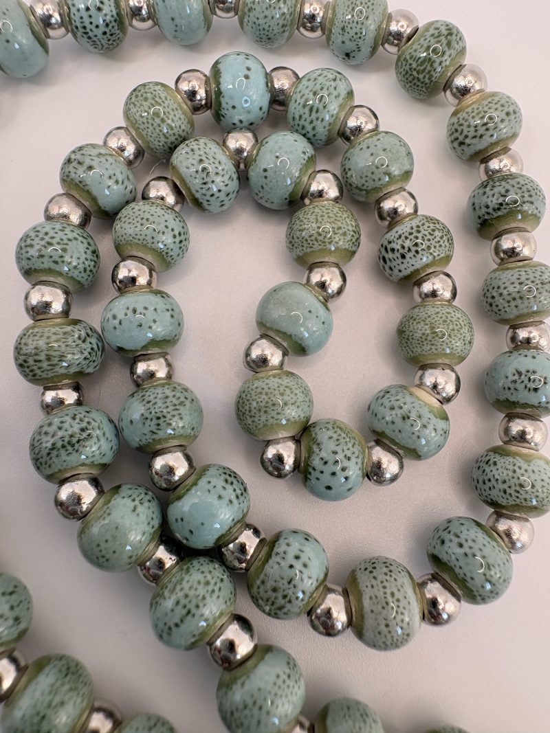 Green Aventurine mushroom charm beaded necklace