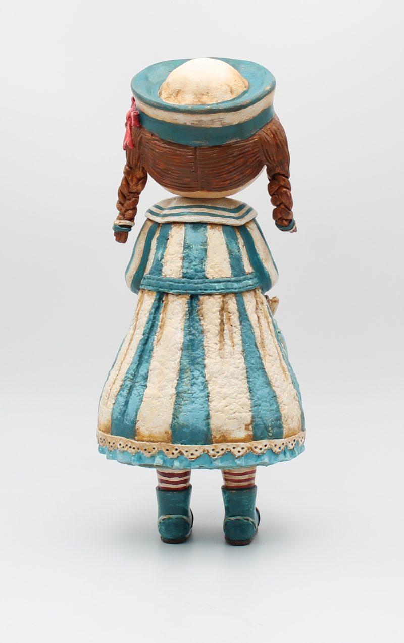 Handmade Coralie Tidepocket Art Doll from paper clay.