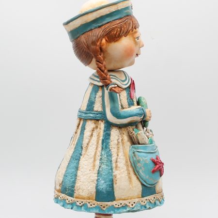 Handmade Coralie Tidepocket Art Doll from paper clay.