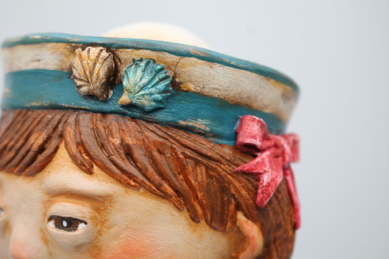 Handmade Coralie Tidepocket Art Doll from paper clay.