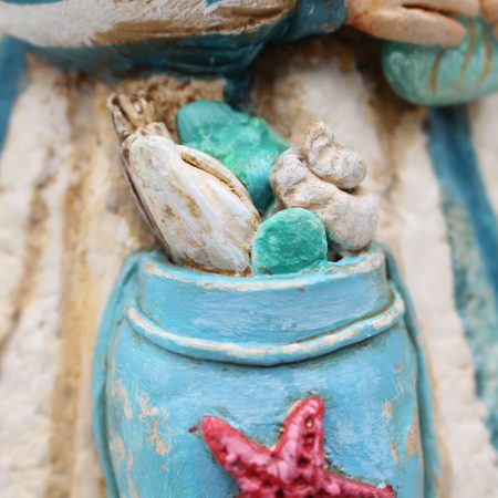 Handmade Coralie Tidepocket Art Doll from paper clay.
